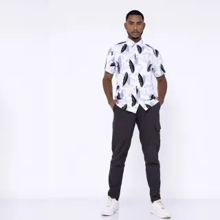 Estampa Masculina Floral Camisa Social Florida Havaiana - Fundo Branco