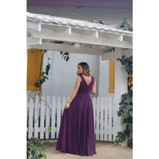 Festa com brilho Vestido Longo Livia - Marsala