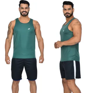 Camiseta Fitness Regata Masculina Dry Fit Long Premium para Treino e Academia - Azul Marinho