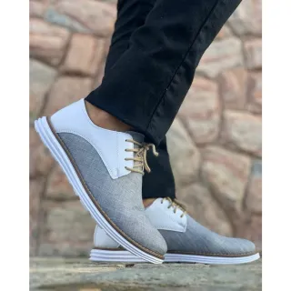 Promoção Super Confortável: Sapato Oxford Masculino Casual de Amarrar - 401Pto