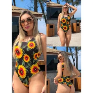 Suplex Body Feminino Cavado Estampas Varias - Maio Praia Bory - onca marrom