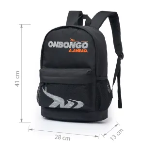 Mochila Grande Masculina Onbongo Impermeável Reforçada Notebook - Preta com colorido