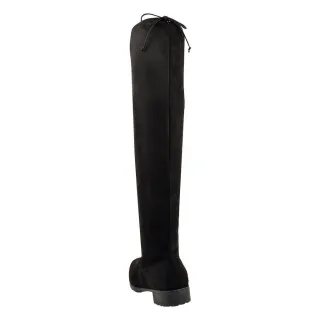 Bico Redondo Baixo Salto Over The Knee Prelice Feminina Bota - Preto