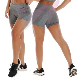 Legging Feminino Suplex Meia Coxa Cós Alto Pala Dupla Fitnes - Short Cinza