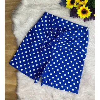 Fitness Shortinho Cintura Alta Estampa Poá com Corda - Preto