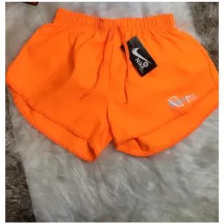 Moda Praia Shorts Feminino Tactel Academia Caminhada - Laranja