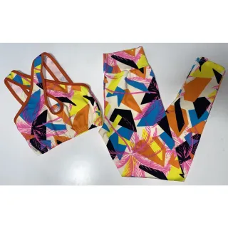 Conjunto de treino suplex feminino transpassado, calça legging e top cropped - Preto