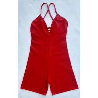 Macaquinho de Academia Feminino Suplex Alcinha Cruzado - Fitness Curto - Ref.002