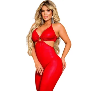 Tendência Sexy: Macacão Feminino Coladinho Moda Balada Noite - Preto