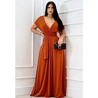 Vestido multiformas em tecido fluit: terracota, fucsia, rosa canela, lilás e mais cores - MENTA