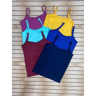 Malha Suede Regata Alcinha Kit 10 Blusas - KIT COM 5 PEÇAS