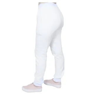 Premium Felpado Masculino e Feminino Branco Calça Moletom - Branco