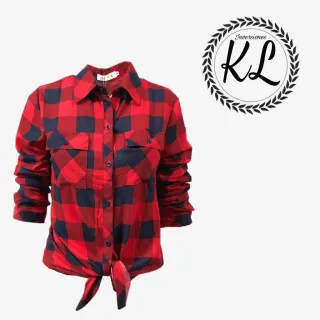 Aproveite a Queima de Estoque: Camisas Flaneladas Xadrez Femininas - VERME/PTO