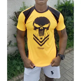 Camiseta Manga Curta Esportiva - Academia, Lazer, Corrida de Rua, Musculação - Branco