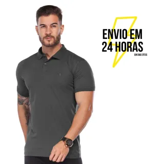 Promoção Camisa Polo Masculina Algodão Leve e Confortável - Preto