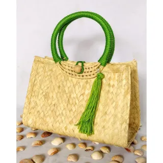 Moda Praia Bolsa Feminina Palha - Vermelho