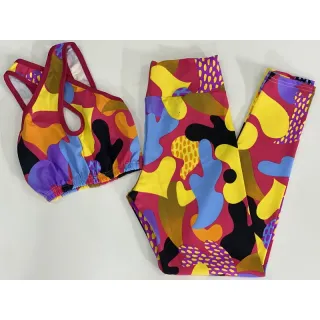 Conjunto de treino suplex feminino transpassado, calça legging e top cropped - Preto