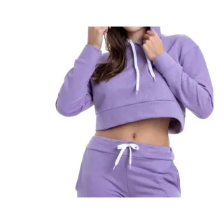 Envio imediato! Moletom feminino cropped estampado de alta qualidade - Lilás