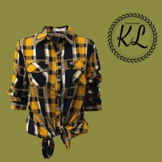 Aproveite a Queima de Estoque: Camisas Flaneladas Xadrez Femininas - VERME/PTO