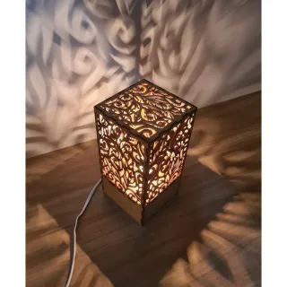 Luminária Arabesco Mdf Cru Elétrica 24cm - Decoração para Quartos e Salas - Modelo 2