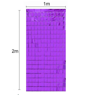 Decoração de Parede para Festas - Painel Metalizado Quadradinha - Preto