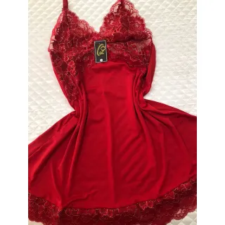 Lingerie Sensual Camisola Feminina Luxo Renda Bicolor Microfibra - Azul