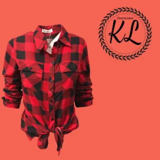 Aproveite a Queima de Estoque: Camisas Flaneladas Xadrez Femininas - VERME/PTO