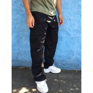 Calça Cargo Unissex Tecido Leve 5 Bolso - Promoção - MARROM LINHA BRANCA