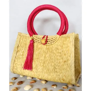 Moda Praia Bolsa Feminina Palha - Vermelho