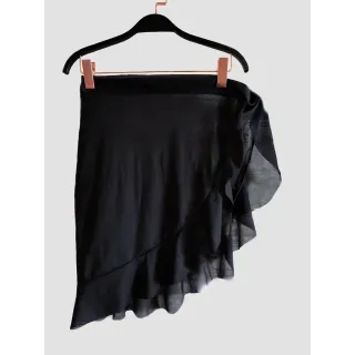 Moda praia elegante: Canga Curta Pareô Com Babado - Branco