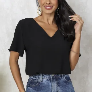 Tecido Duna Blusa Feminina - Preto