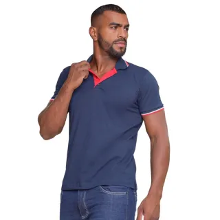 Camisa Polo Masculina Slim Manga Curta - Cores Variadas - Cinza Escuro