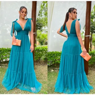 Vestido Carmem para Festa de Casamento e Formaturas - sem brilho - Serenity