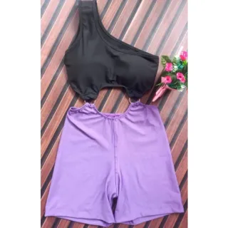 Macaquinho fitness academia curto com bojo alça única argola - Estampa 05