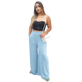 Pantalona Cintura Alta com Forro, Tamanho M ao G1 - Marsala