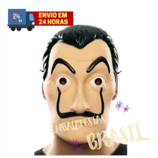 Fantasia Salvador Dali Máscara Cosplay Adulto e Infantil - Único