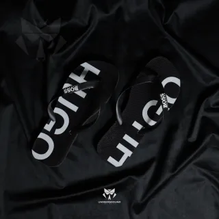 Confortável Chinelo Masculino Premium Estampado - Várias Estampas - BRANCO/PRETO