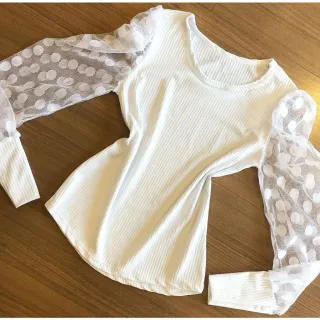 Blusa Manga Longa de Tule com Manga Princesa - Rose