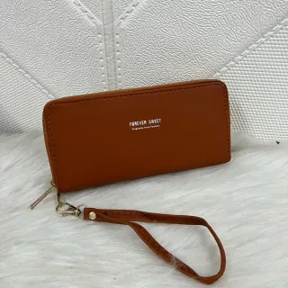 Deluxe Forever Coleção - Carteira Feminina com 2 Zíper - caqui B05