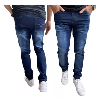 Tendência 2022: Kit com 3 Calças Jeans Masculinas Skinny de Qualidade PREMIUM e Lycra - 48