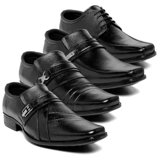Promoção Sapato Social Masculino Elegante Couro Legítimo Confortável Preto - 899