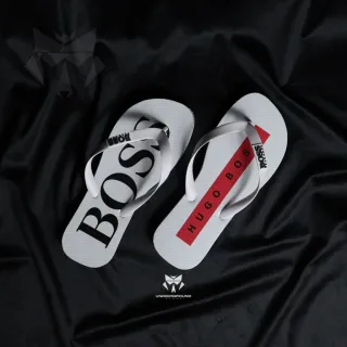 Confortável Chinelo Masculino Premium Estampado - Várias Estampas - BRANCO/PRETO