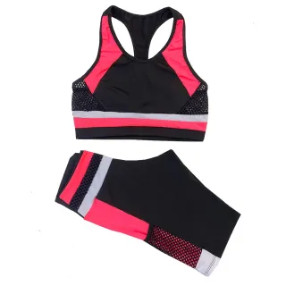Top e bermuda para academia b301 - Conjunto fitness - Preto e Verde Neon