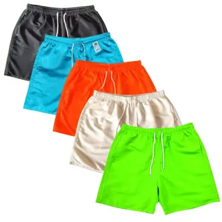 Kit Mauricinho Plus Size Adulto: 3 Bermudas Tactel Liso - Escolher As Cores Pelo Chat