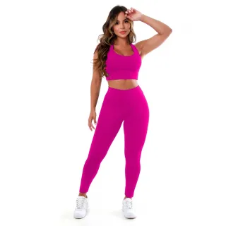 Conjuntos de Calça Legging e Top Fitness Suplex - Kit 3 unidades - GG - 44