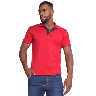 Camisa Polo Masculina Slim Manga Curta - Cores Variadas - Cinza Escuro
