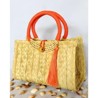 Moda Praia Bolsa Feminina Palha - Vermelho