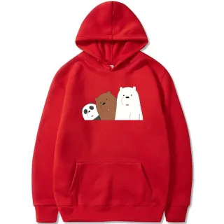 Casaco Feminino Urso Polar Desenho Canguru - Raryel - Vermelho