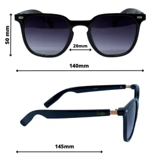 Banks - Óculos de Sol Quadrado Unissex com Proteção UV400 - Laranja c/ azul degradê