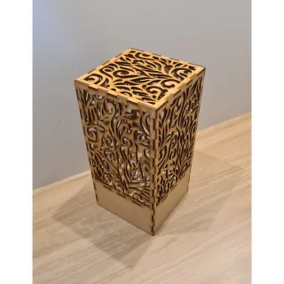 Luminária Arabesco Mdf Cru Elétrica 24cm - Decoração para Quartos e Salas - Modelo 2